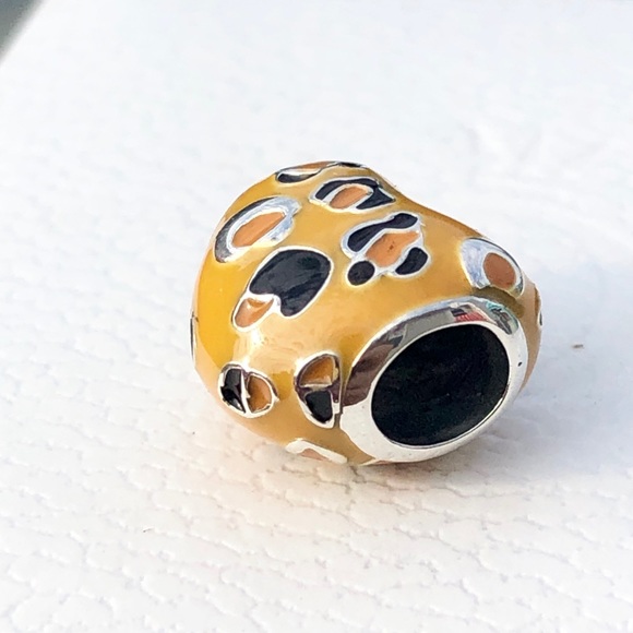 Pandora Leopard Print Heart Charm 